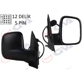 DIŞ DİKİZ AYNASI SAĞ TRANSPORTER T5 MULTIVAN 04 ELEKTRİKLİ ISITMALI KONVEKS 5 FİŞ VM-373EHR