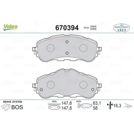 ÖN BALATA P308 II 1.2 VTİ-1.2 THP-1.6 HDİ-2.0 HDİ 13 FREN DİSKİ ÇAPI 283mm İÇİN