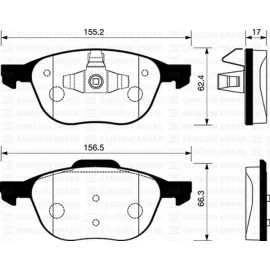 Ön Balata Focus 2004 2018 Cmax 2007 2019 Kuga 10-14 Volvo V40 2019 S40 04-12 V50 04-12 C70 2006-2013 C30 2006-2012 Mazda 3 2008-2014 Mazda 5 2010