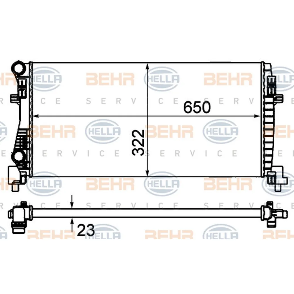 RADYATÖR GOLF VII-A3-LEON-OCTAVIA 1.2 TFSİ-1.6 TDİ 13- (650x322x23) (MRK/OTOM)