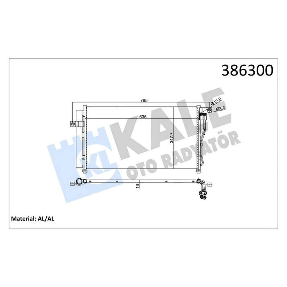 KLİMA KONDENSERİ ACCENT ERA 06 AL/AL 634x348x16