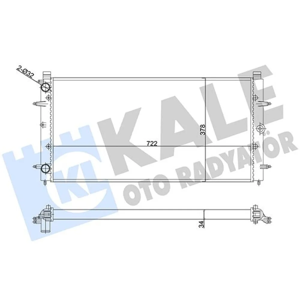 Su Radyatörü Vw Transporter Iv 1.8 1.9D-Td 2.4 2.5Tdi 92-03 Mt Ac Nac Mekanik 722X378X32 701121253K-701121253M