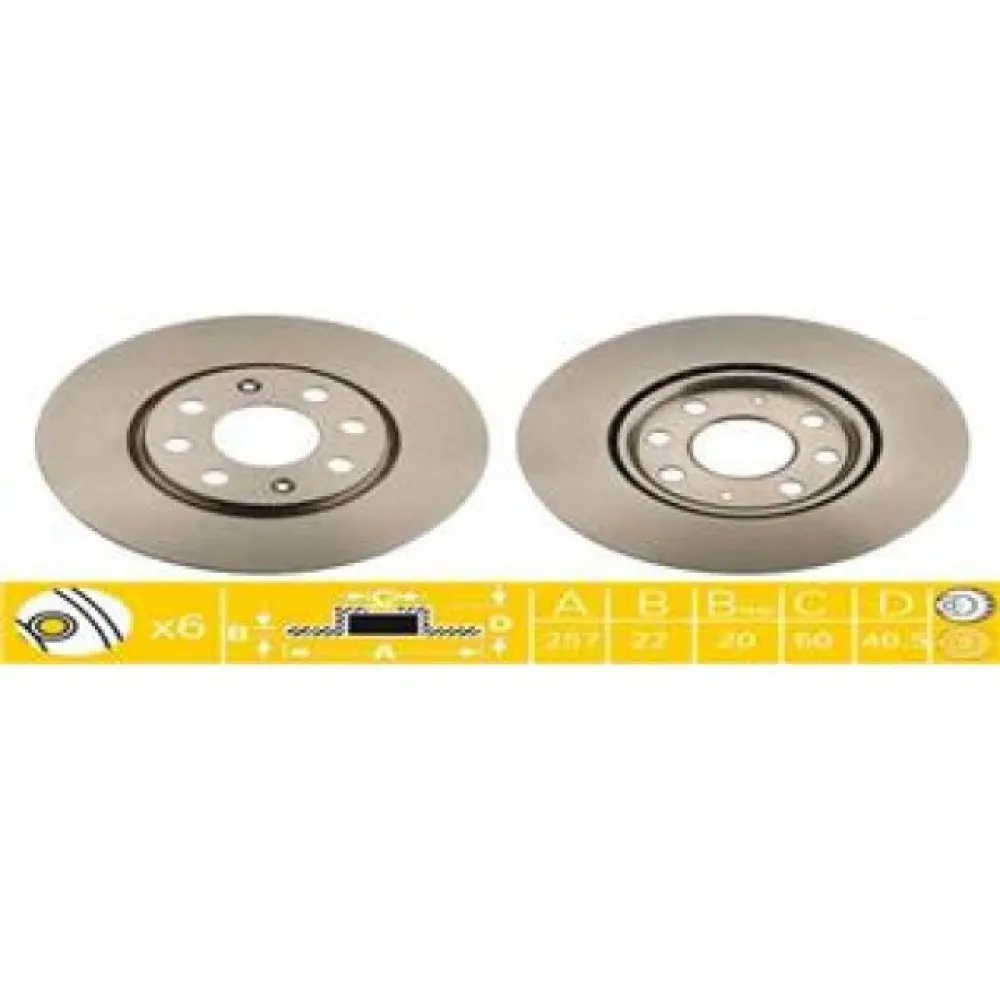 Ön Fren Aynasi Corsa D 1.0-1.2-1.3Cdti-1.4 06 257X22X6Dl Havali