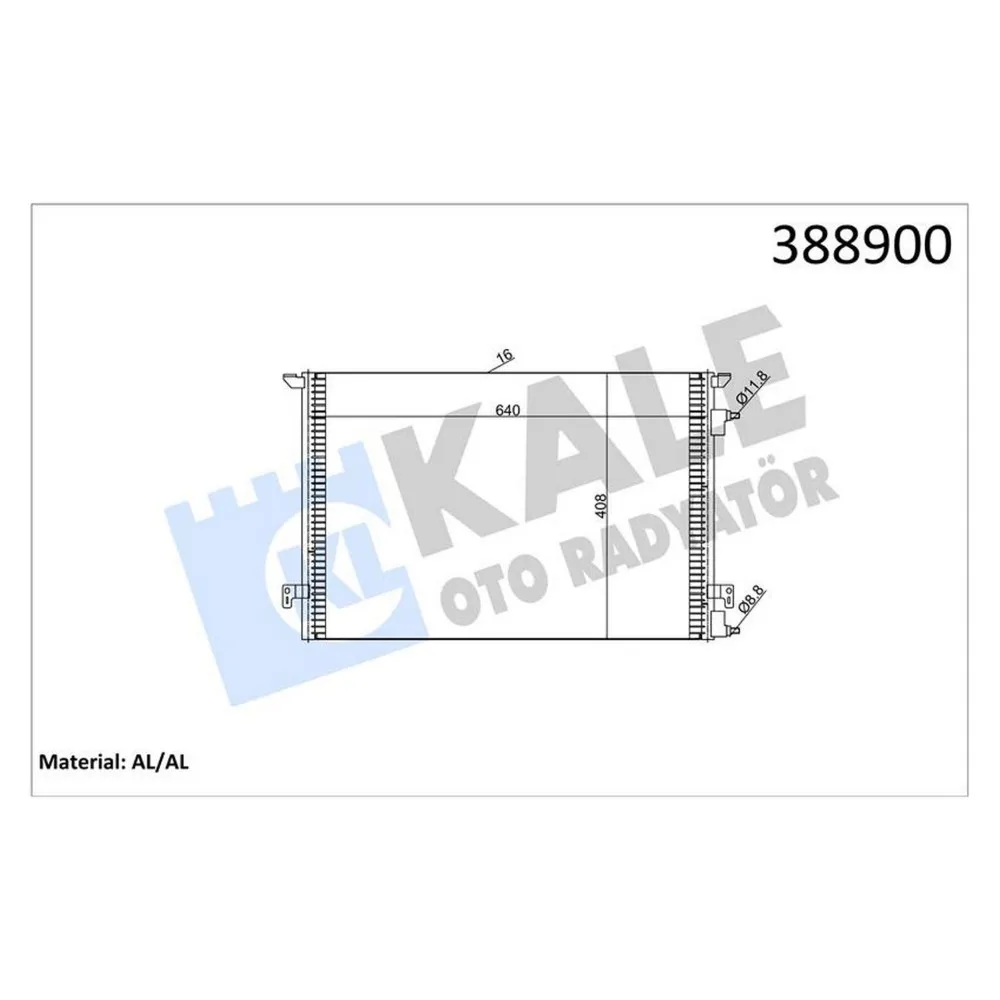 KLİMA KONDENSERİ VECTRA C-SIGNUM-FIAT CROMA AL/AL 640x408x16