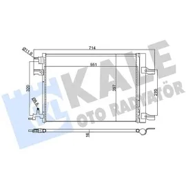 Klima Kondenseri Astra J-Cruze-Zafira C 1.4-1.6 A14-B14-D14 Net-Nel/ A16-B16 Xer-Let 570X388X16
