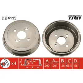 Arka Fren Kampanasi Corolla/sw 92-97 Ee101-111/ae101-111/ae102/ce110 200X201X55X66 4-2D