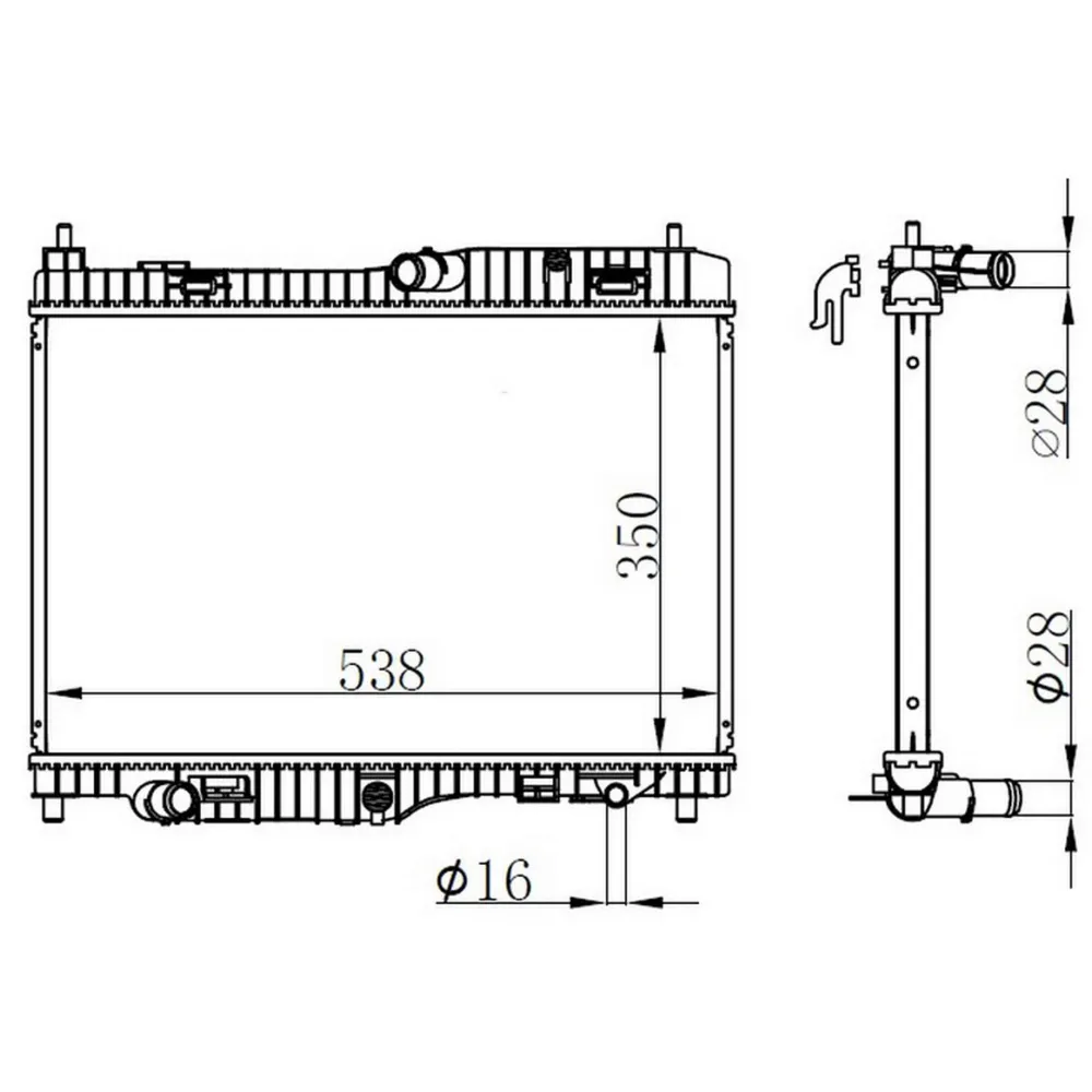 MOTOR SU RADYATORU FIESTA 08 12 VI 08 1.4 EFI AT 1.4 1.6 OTOMATIK ŞANZIMAN 350 538 16