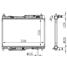 MOTOR SU RADYATORU FIESTA 08 12 VI 08 1.4 EFI AT 1.4 1.6 OTOMATIK ŞANZIMAN 350 538 16