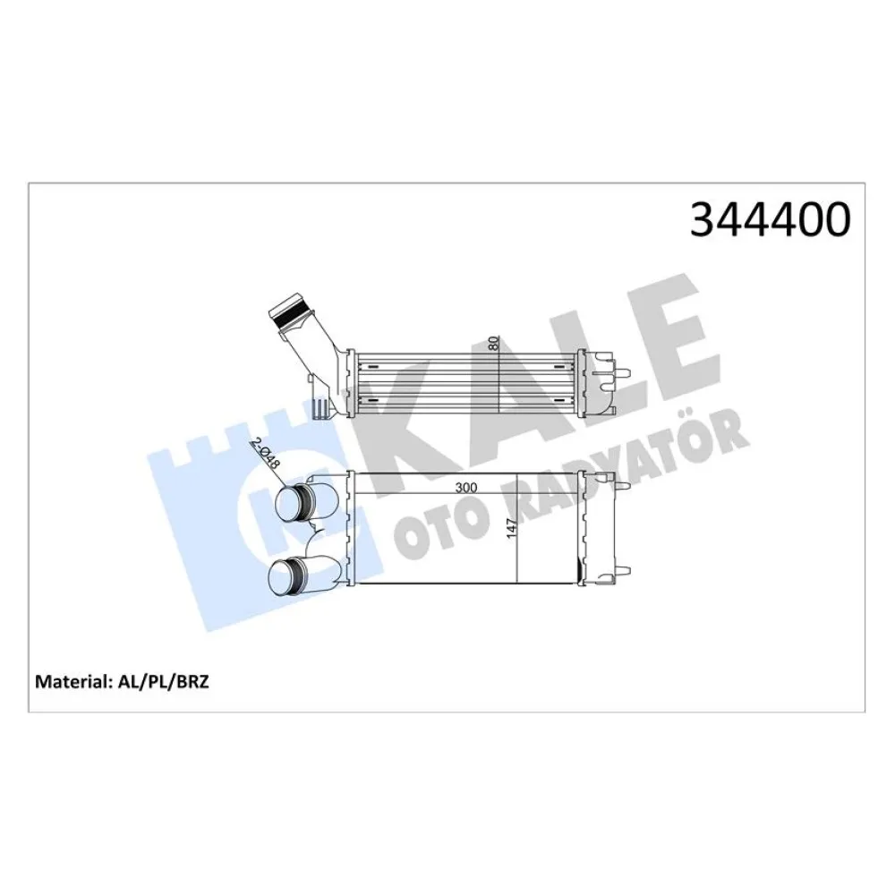 Turbo Radyatörü Intercooler Partner 08 Berlingo 08 1.6 Hdi Al/pl/brz 300X147X76
