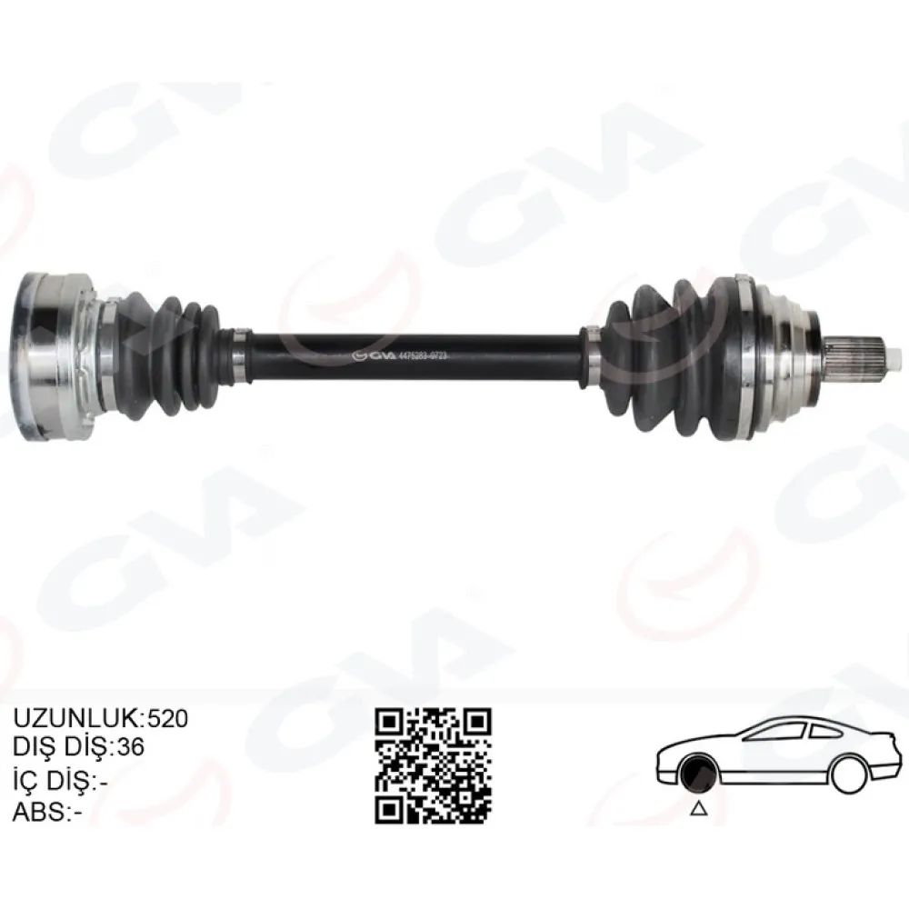 Komple Aks Ön Sol Golf-Leon-Jetta-Passat 1.6 Tdi Tdi 04-14 Kisa Cayb-Cayc 1.6 Tdi