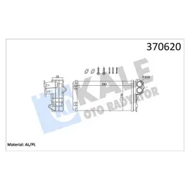 KALORİFER PEUGEOT 206 14-16 16V 1.6-2.0HDI 00 206 T3E 1.4HDI 09 13 MEKANİK 245X137X35 KALORİFER RADYATÖRÜ