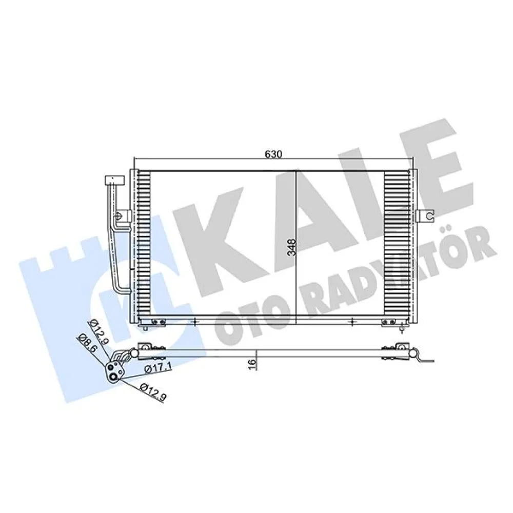 Klima Kondenseri Volvo S40 I-V40 Al-Al 628X348X16