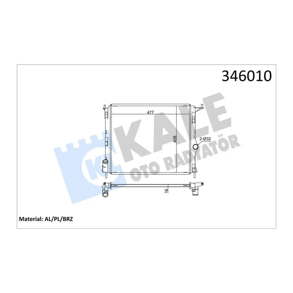 Radyatör Dacia Logan 1.4-1.6 08 482X408X16 Mek.şanz. Al/pl/brz