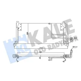 388800 Klima Radyatörü Opel Combo-Corsa B 1.2 1.4 1.7D 93-01 Corsa Pick-Up 1.4Gls 94-97 1.0 97-02 Kurutucusuz Brazing Al-Al 631X368X20 1850032-52484309-90486844-90508124