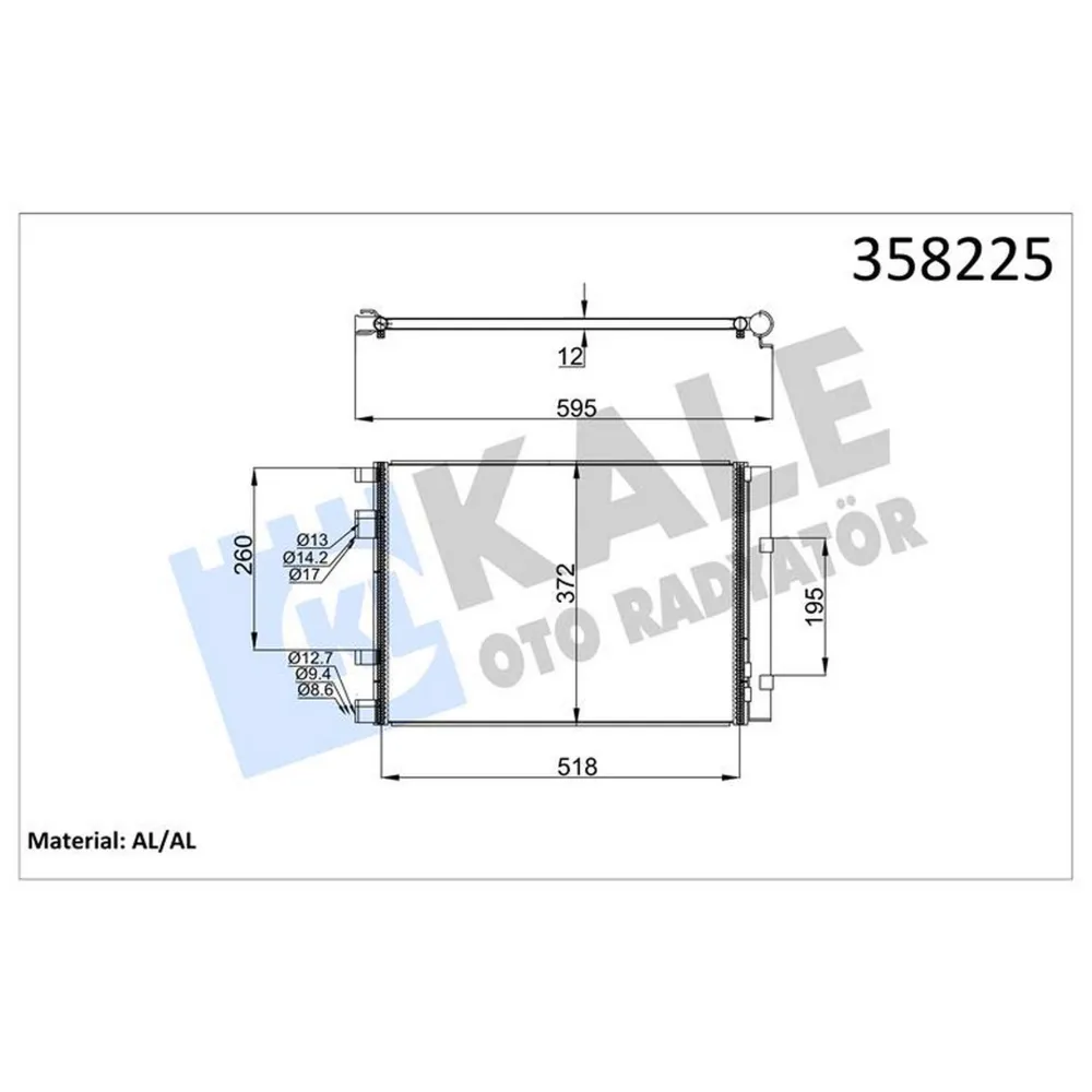 KONDENSER HYUNDAI ACCENTBLUE 1.6 CRDI 11-i20-KIA RIO III AL/AL