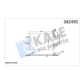 KLİMA RADYATÖRÜ OPEL MERIVA A MPV 1.6 1.4 16V 1.7 DTI 1.8 03-10 KURUTUCU İLE BRAZING AL-AL 520x363x16