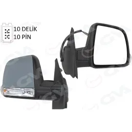 Diş Dikiz Aynasi Elektrikli Sağ Doblo Iii 2011 Md. Sinyalli Katlanir / Power Flok Astarli 10 Fiş