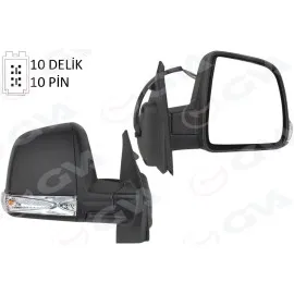 Diş Dikiz Aynasi Elektrikli Sağ Doblo Iii 2011 Md. Sinyalli Katlanir / Power Flok Desenli 10 Fiş