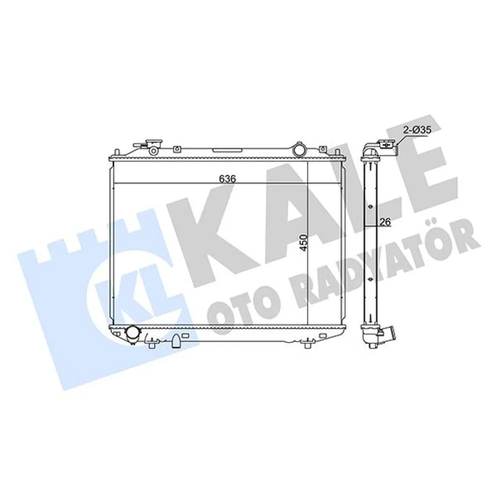 Radyatör Ranger 2.5D 98-03 450X625X26 Al-Pl-Brz