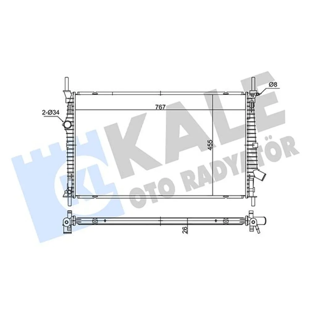 Su Radyatörü Ford Transit Tourneo-Custom 2.0Tdci Ecoblue 15 At Mt Brazing 767X455X26 Gk218005Bc