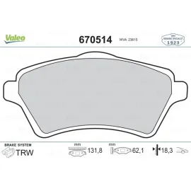 Ön Balata Freelander 1.8 16V 00 06 2.0Td4 00 06 2.5 V6 00 06 Rangerover 3.0Td6 02 12