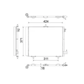 Kondenser 207-208-1007-2008 05 -C2-C3-C3 Ii 03 Ds 3 14 1.4 1.6Hdi Kurutucu İle Al/al 420X371X16