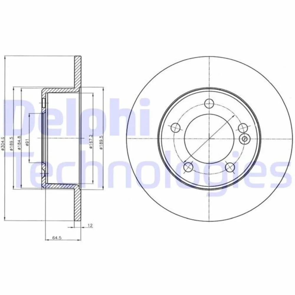 Arka Fren Aynasi Renault Master Iii 10 Opel Movano B 13 2.3Dci 305X12X71.5 5 Delik Tek Teker