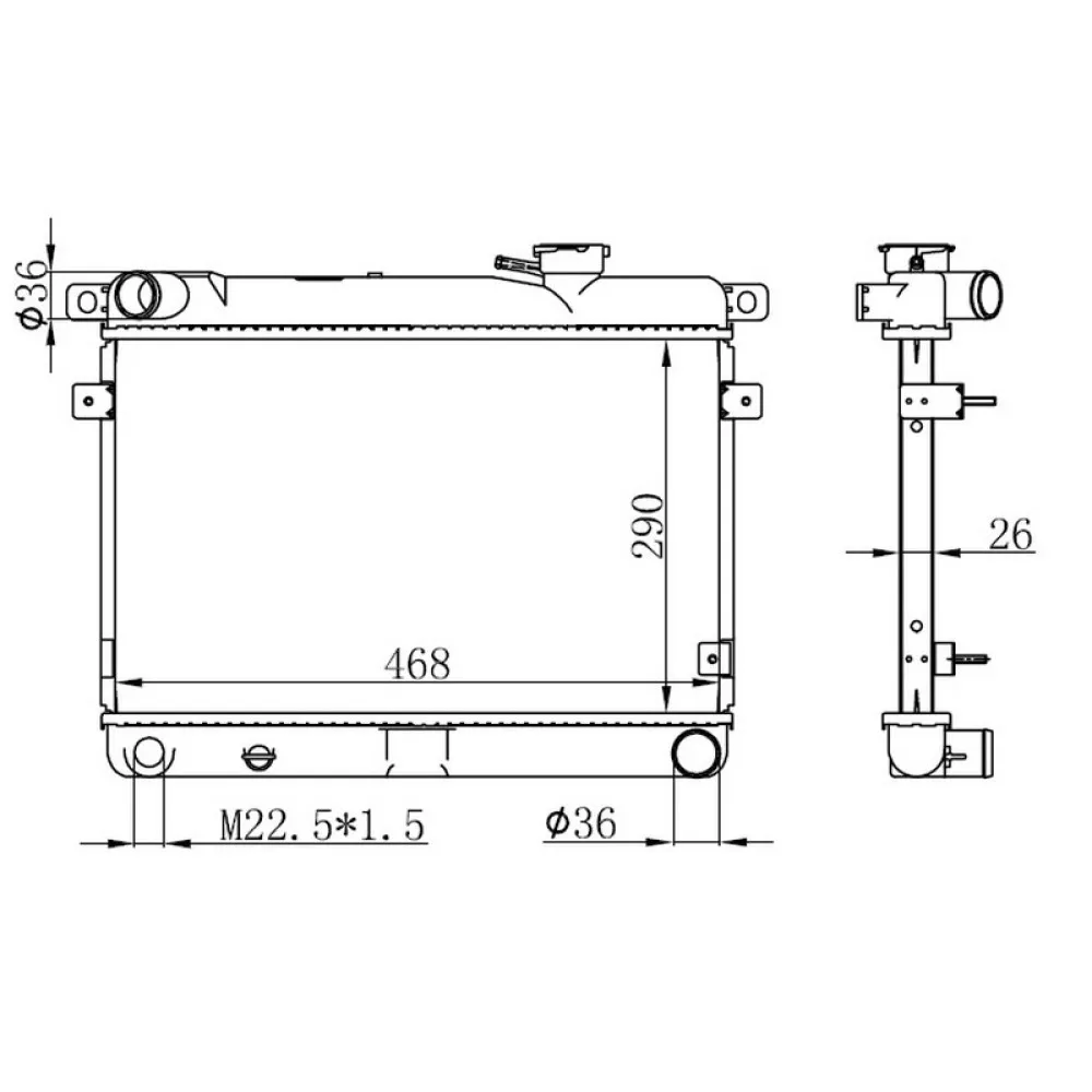 Radyator M131 Em-Ym Brazing Mt 290X458X26