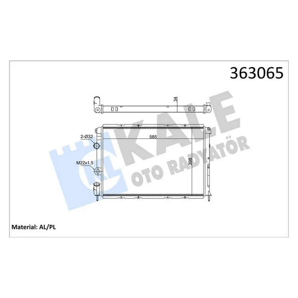 BRAZING VERSİYONU KL128000 RENAULT MEGANE I BA0/1 1.4İ 16V 96 03 MT MEKANİK 585X398X34 SU RADYATÖRÜ