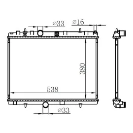 RADYATÖR C-ELYSEE-C3-C4-C5 I-P207-P208-P301-P307-P308-P407-P3008-P5008-RCZ 09 MT 380X538X16