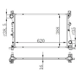 Radyatör Fiat Egea 1.3-1.4 Al-Pl-Brz 620X388X16