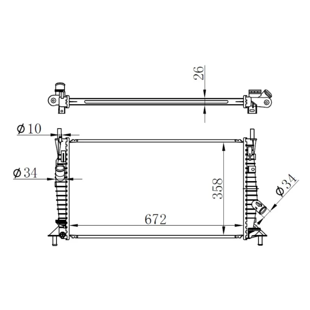 Radyatör Brazing Focus Ii 04-12 Cmax 1.6Ti 1.8 2.0 05-07-10 Volvo S40 1.6 1.8 2.0 C30 C70 V50