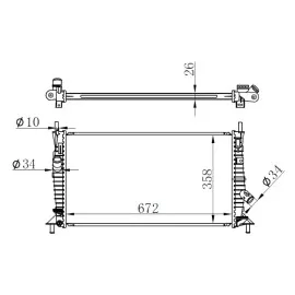 Radyatör Brazing Focus Ii 04-12 Cmax 1.6Ti 1.8 2.0 05-07-10 Volvo S40 1.6 1.8 2.0 C30 C70 V50
