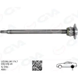 Aks Mili Arka Sol Ince Kisa 840Mm Mercedes Sprinter B906 . Vw Crafter 30-35-50 Z:26-29 Poryali