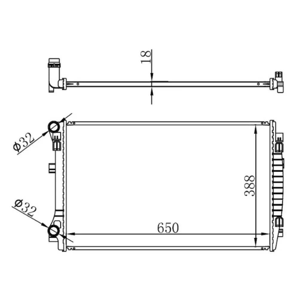 Radyatör Brazing Golf Vii-A3 1.2-1.4-1.6Tdi 12 Mek 650X395X22