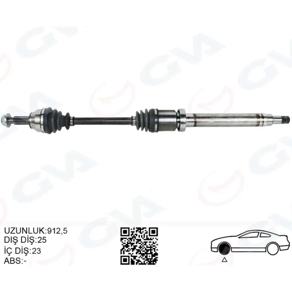 Ön Aks Komple Sağ Ford Courier 1.5 1.6 Tcdi 14 17