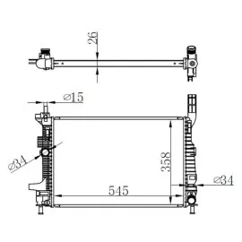 Motor Su Radyatoru Fucus Iii 1.5Tdci 1.6Tdci 95Ps 115Ps 12 Yeni Connect 14 1.5Tdci 1.6 Tdci Olcu 545 358 26