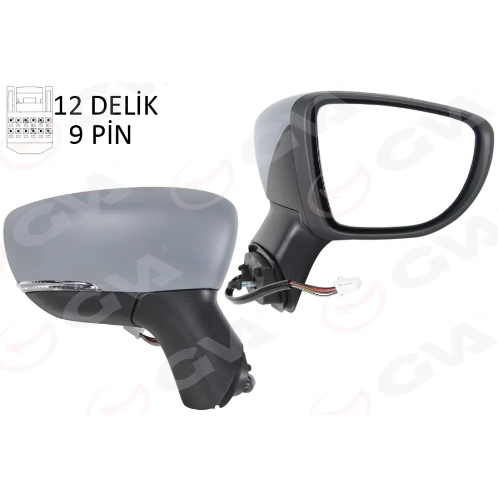 Diş Dikiz Aynasi Sağ Elektrikli Isitmali Sinyalli Sensörlü Astarli Konveks Captur 17-