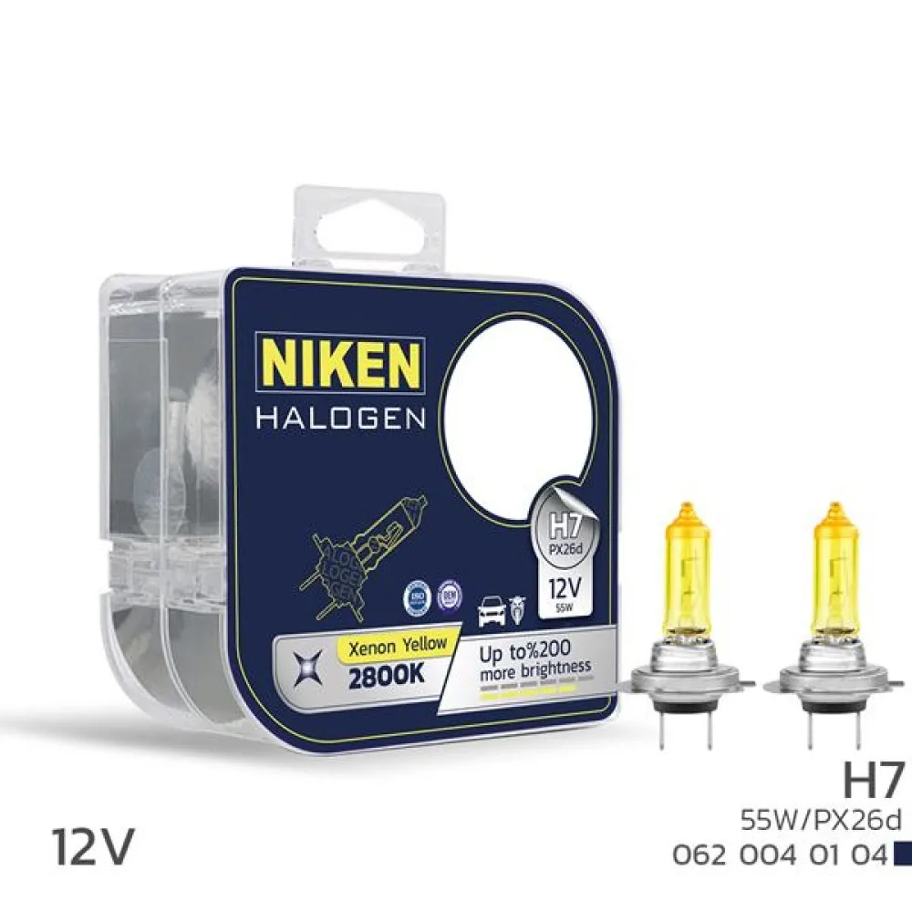 Niken 12V H7 55W Sari Işik Ampul Px26D 2800K