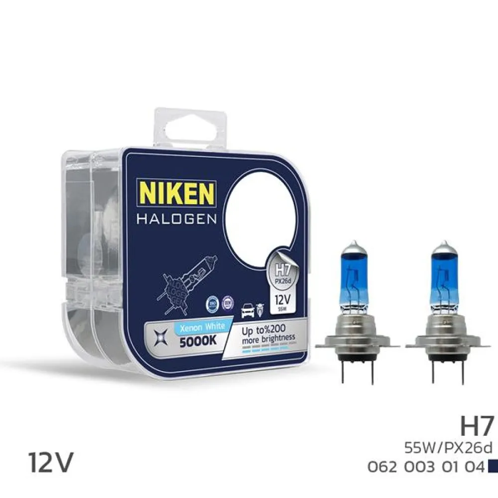 NIKEN 12V H7 55W BEYAZ IŞIK AMPUL PX26d 5000K
