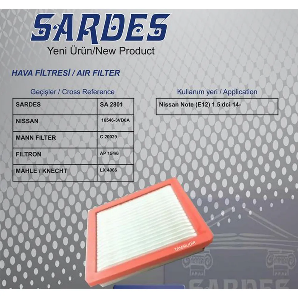 HAVA FİLTRESİ NISSAN NOTE E12 1.5 DCİ 14