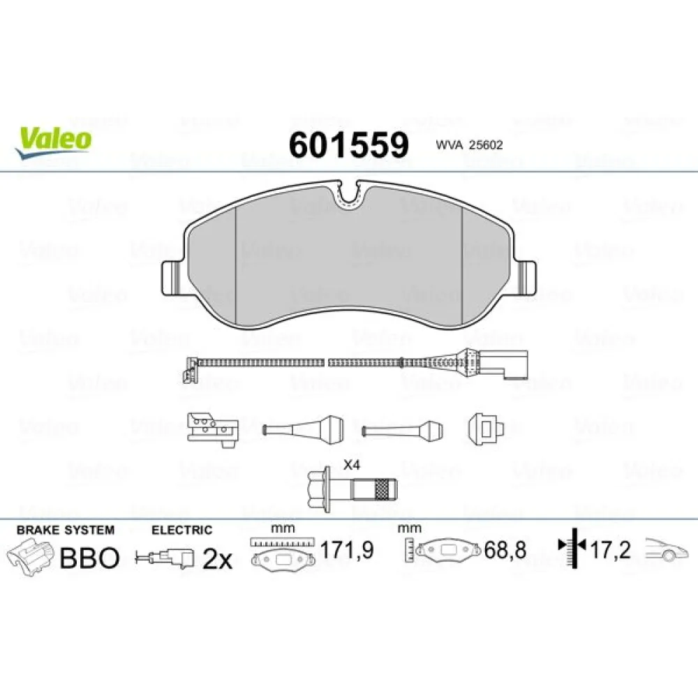 Ön Balata Ford Transit V363 14 -Transit Custom 2.2 Tdci 12 Kablolu Fte Kirmizi Kutu