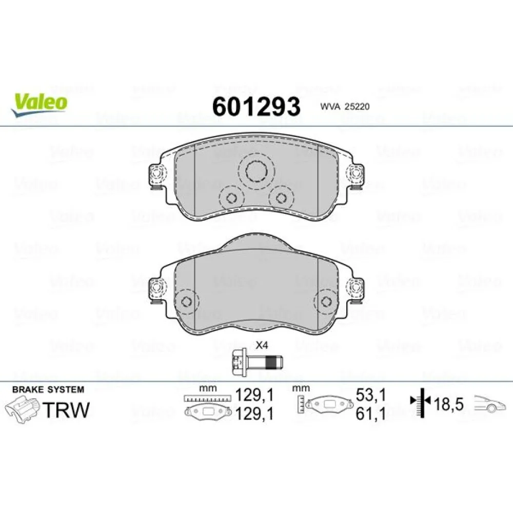 Ön Fren Balatasi Citroen C4 B7 1.4 Vti 09 C4 1.6 Hdi 11/2009 Ds4 1.6 Hdi 1. 4.2011 Fte Kirmizi Kutu