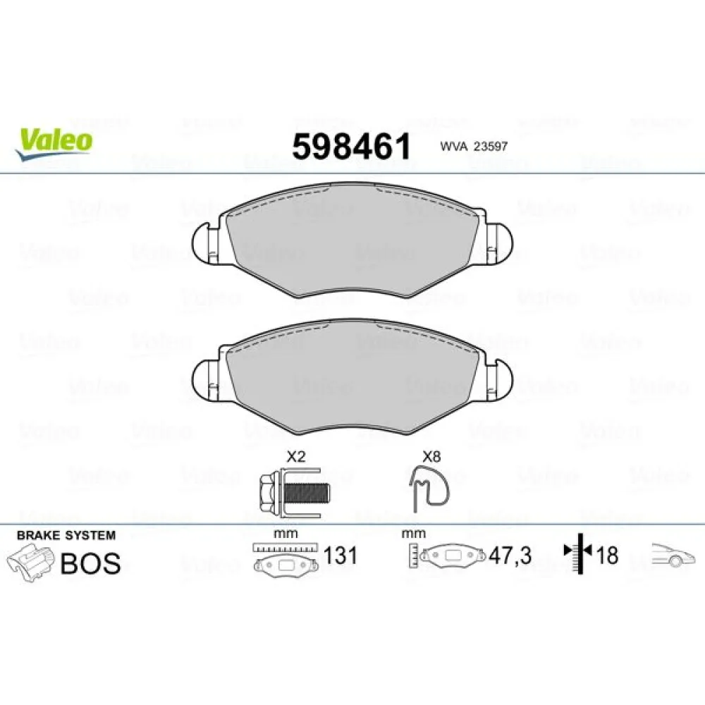 Ön Fren Balatasi Peugeot P206 1.4 1.6 09/98 P306 1.4 1.6 5/93 Fte Kirmizi Kutu