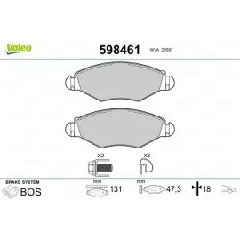 Ön Fren Balatasi Peugeot P206 1.4 1.6 09/98 P306 1.4 1.6 5/93 Fte Kirmizi Kutu