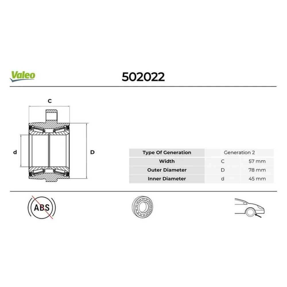 Ön Teker Rulmani Alçak Tavan Transit V347-V348 2.2 Tdci-2.4 Tdci 06 45X117X57 Abs Siz 5 Bijon