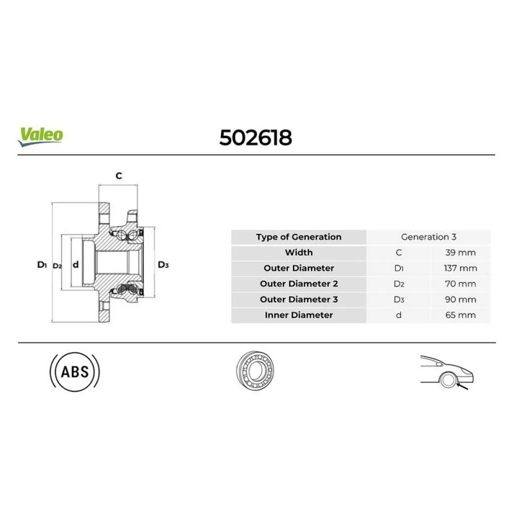 Ön Teker Poryasi Rulmanli Vectra C 1.6 16V-1.9 Cdti-2.0 Dti-3.0 Cdti-Signum 1.9 Cdti Abs Li 5 Bijon