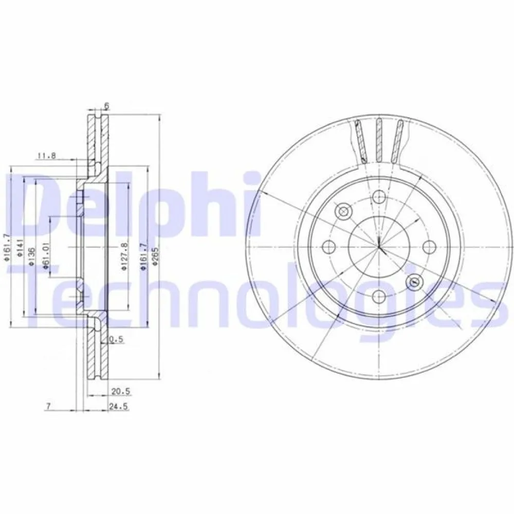 Ön Fren Aynasi R21 89 94 2.0Ie 2.1 D Turbo 264.5X20.5X4Delik