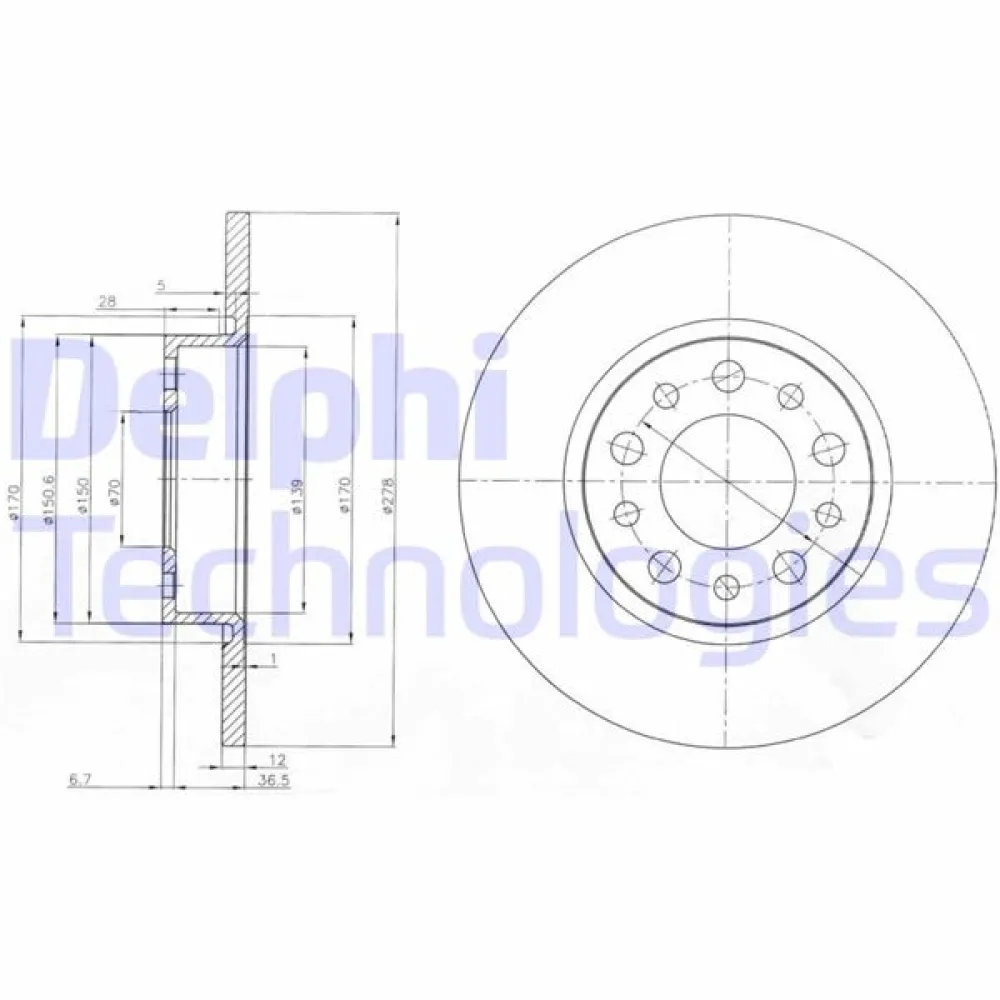 Arka Fren Aynasi Alfa Romeo 159 05 Giulietta 10 Spider 06 Fiat 500 X 14 Jeep Renegade 14 Compass 16 278X12X43