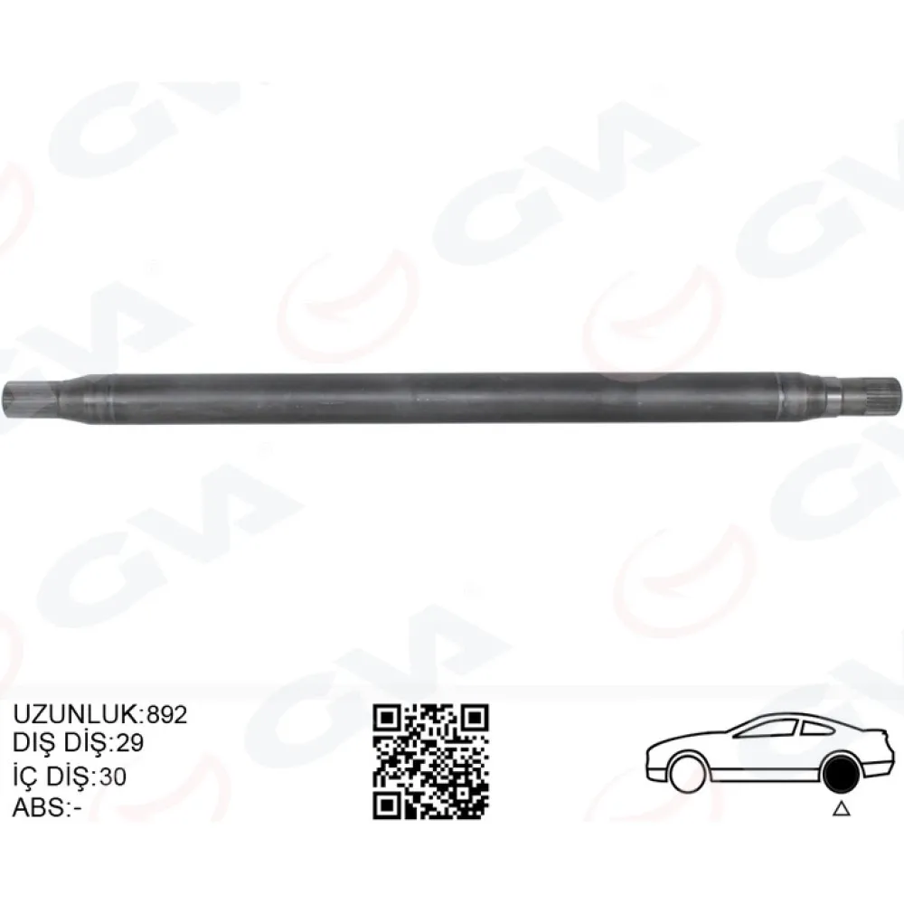 Aks Mili Arka Sag Kalin Uzun 892Mm Mercedes Sprinter B906 . Vw Crafter 30-35-50 Z:29-30